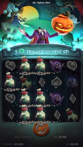 Screen 1 Mr. Hallow-Win สล็อตค่าย PG Slot ทดลองเล่นสล็อตค่าย PG