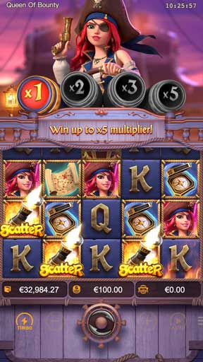 Screen 1 Queen of Bounty เกมสล็อตค่าย PG Slot ทดลองเล่นสล็อตฟรี