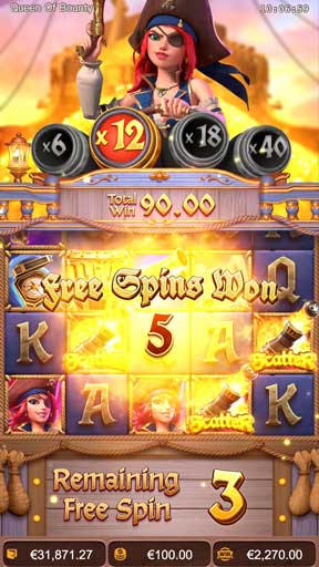 Screen 2 Queen of Bounty เกมสล็อตค่าย PG Slot ทดลองเล่นสล็อตฟรี